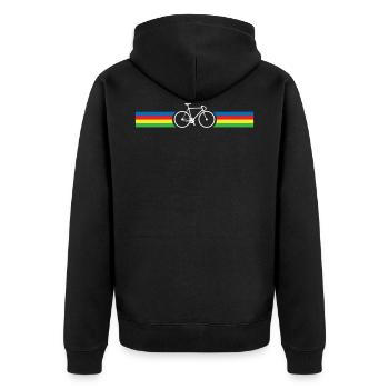Fahrrad Geschenk Radfahren fahren Geburtstag Rad - Unisex Premium Bio Zip Hoodie - Schwarz - Hinten - Nico (187cm)