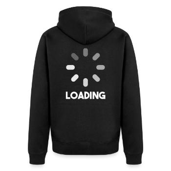 Loading laden Computer - Unisex Premium Bio Zip Hoodie - Schwarz - Hinten - Nico (187cm)