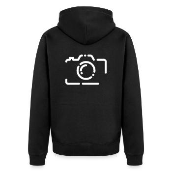 Photographer photo camera - Unisex Premium Organic Zip Hoodie - black - Back - Nico (187cm)