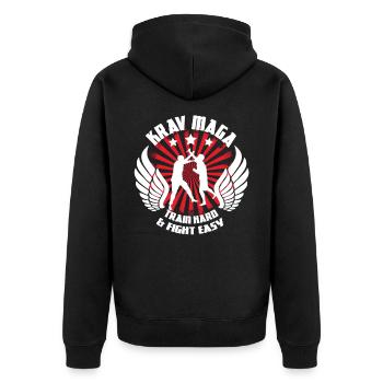 Krav Maga Arts Martiaux Mossad Cadeau Militaire - Veste à capuche bio Premium Unisexe - noir - Dos - Nico (187cm)