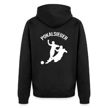 Gagnants de la Coupe Football Footballeur - Veste à capuche bio Premium Unisexe - noir - Dos - Nico (187cm)