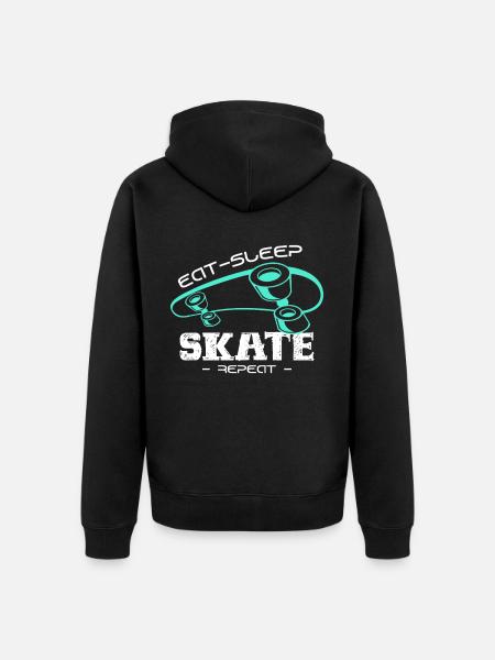 Skateboard - Unisex Premium Bio Zip Hoodie - Schwarz