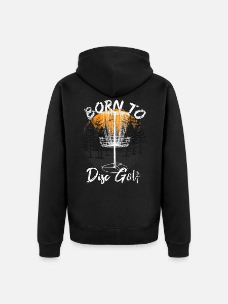 Disc Golf Frisbee Gift - Unisex Premium Organic Zip Hoodie - black