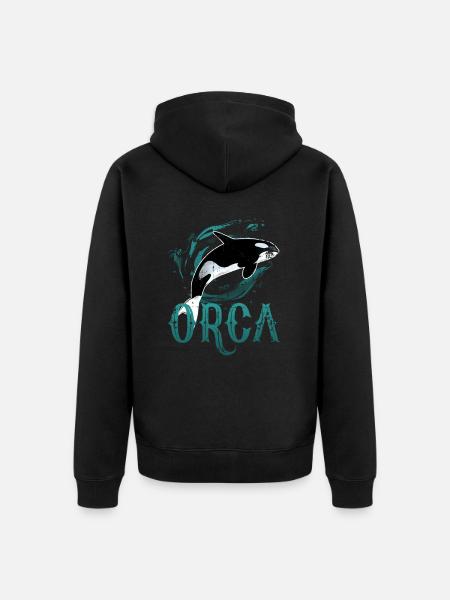 Killer Whale Fish Whale - Unisex Premium Organic Zip Hoodie - black