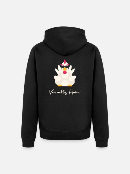Chicken chickens farmer - Unisex Premium Organic Zip Hoodie - black