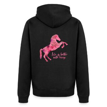 Cheval - Veste à capuche bio Premium Unisexe - noir - Dos - Nico (187cm)