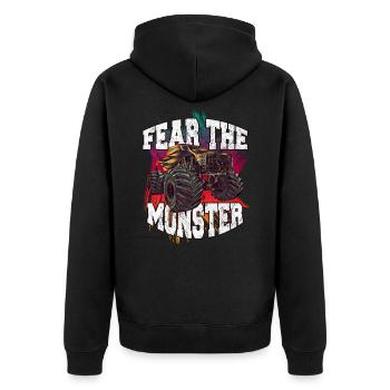 Monstertruck - Unisex Premium Bio Zip Hoodie - Schwarz - Hinten - Nico (187cm)