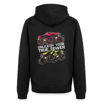 Camion monstre - Veste à capuche bio Premium Unisexe - noir - Dos - Nico (187cm)