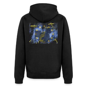 Drummer Europe - All European Drummers - Unisex Premium Organic Zip Hoodie - black - Back - Nico (187cm)
