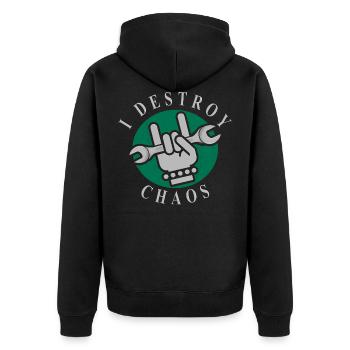 Father's Day - Unisex Premium Organic Zip Hoodie - black - Back - Nico (187cm)