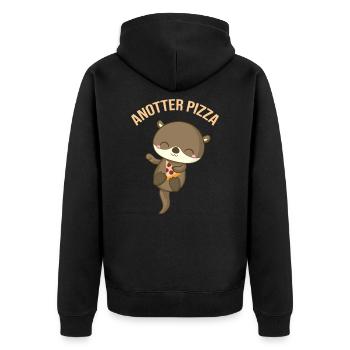 Pizza food pizza piece - Veste à capuche bio Premium Unisexe - noir - Dos - Nico (187cm)