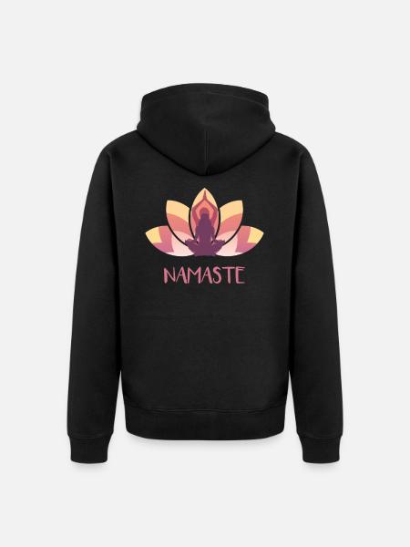 Yoga Namaste Sport - Unisex Premium Organic Zip Hoodie - black