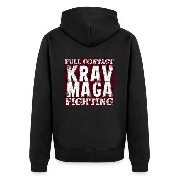 Krav Maga auto-défense en mêlée - Veste à capuche bio Premium Unisexe - noir - Dos - Nico (187cm)