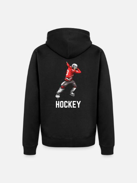 Hockey - Unisex Premium Bio Zip Hoodie - Schwarz