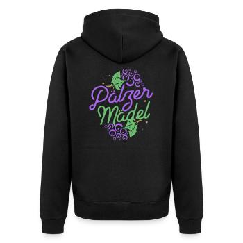 Pfalz Region Deutschland - Unisex Premium Bio Zip Hoodie - Schwarz - Hinten - Nico (187cm)