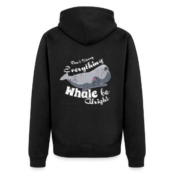 Wal Pottwal Grauwal Geschenk - Unisex Premium Bio Zip Hoodie - Schwarz - Hinten - Nico (187cm)