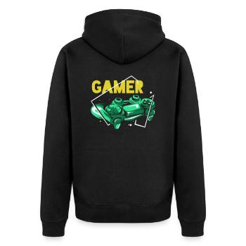 Gamer - Veste à capuche bio Premium Unisexe - noir - Dos - Nico (187cm)
