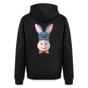 Donkey donkey animals - Unisex Premium Organic Zip Hoodie - black - Back - Nico (187cm)