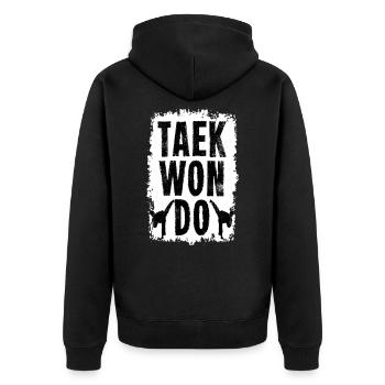 Taekwondo - Unisex Premium Organic Zip Hoodie - black - Back - Nico (187cm)