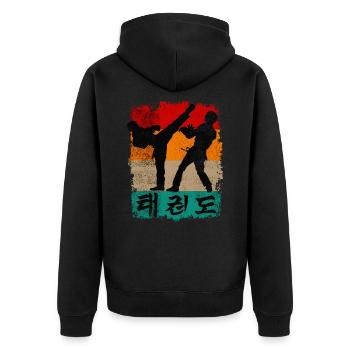 Taekwondo - Veste à capuche bio Premium Unisexe - noir - Dos - Nico (187cm)