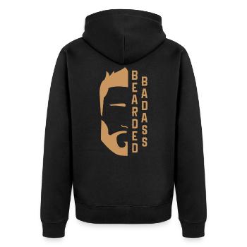 Beard bearded bearded - Unisex Premium Organic Zip Hoodie - black - Back - Nico (187cm)