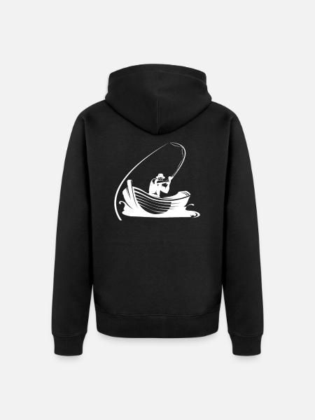 Angler fishing fisherman - Unisex Premium Organic Zip Hoodie - black