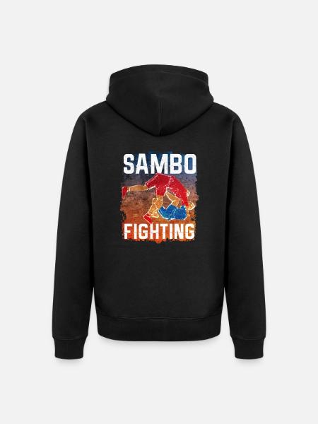 Sambo - Unisex Premium Organic Zip Hoodie - black