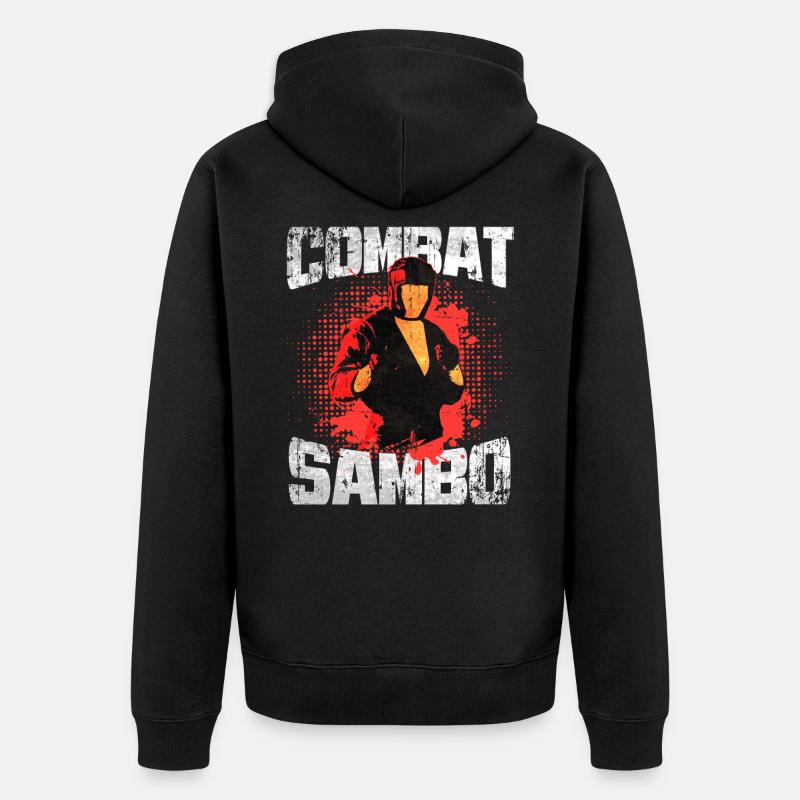 Cadeau de combattant sambo - Veste à capuche bio Premium Unisexe - noir