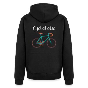 Vélo de route cycloholic - Veste à capuche bio Premium Unisexe - noir - Dos - Nico (187cm)