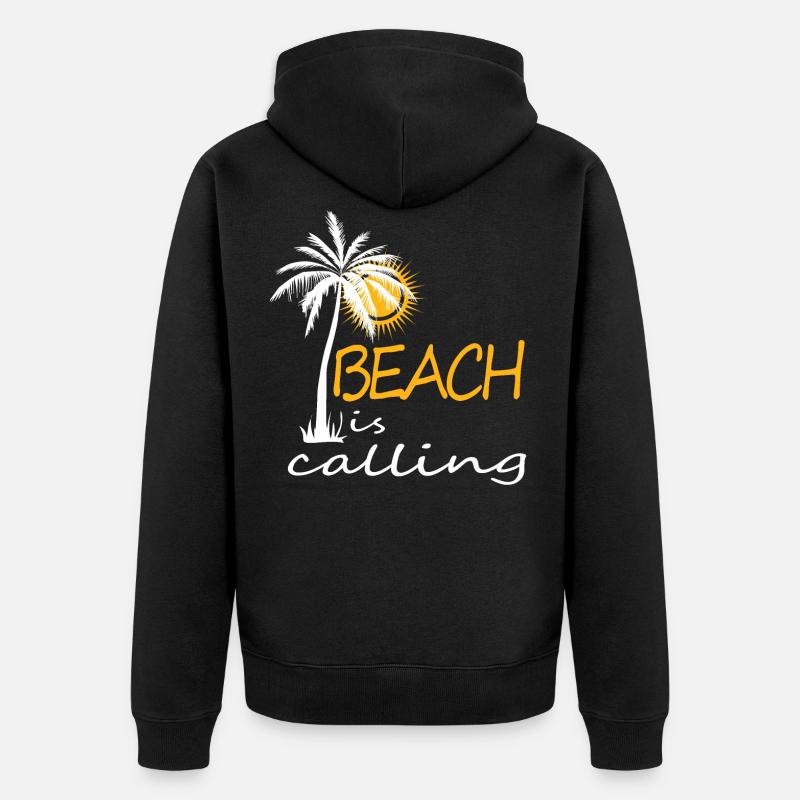 La plage appelle - Veste à capuche bio Premium Unisexe - noir