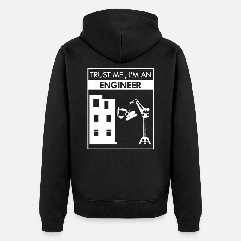 Engineer Mechanical Engineering student studying - Unisex Premium Organic Zip Hoodie - black