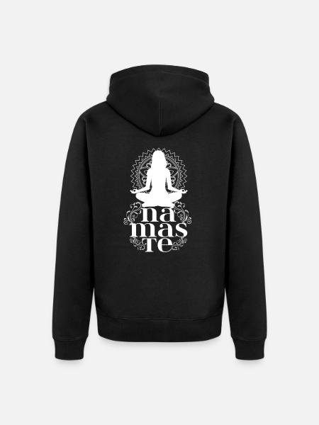 Yoga Namaste - Unisex Premium Organic Zip Hoodie - black
