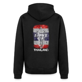 Éléphant de vacances en Thaïlande - Veste à capuche bio Premium Unisexe - noir - Dos - Nico (187cm)
