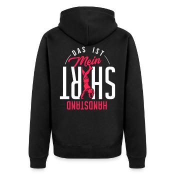 Handstand Turnen Turnerin Turnverein - Unisex Premium Bio Zip Hoodie - Schwarz - Hinten - Nico (187cm)