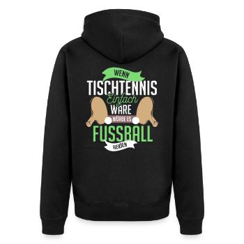 table tennis - Unisex Premium Organic Zip Hoodie - black - Back - Nico (187cm)