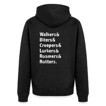 Zombies Nicknames - Unisex Premium Bio Zip Hoodie - Schwarz - Hinten - Nico (187cm)
