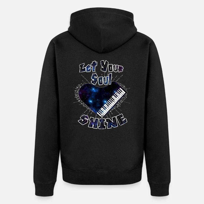 Klavier - Unisex Premium Bio Zip Hoodie - Schwarz