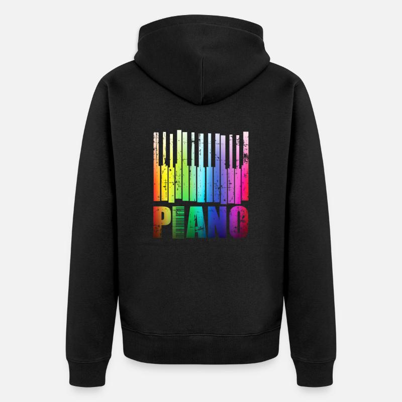 Piano - Unisex Premium Bio Zip Hoodie - Schwarz