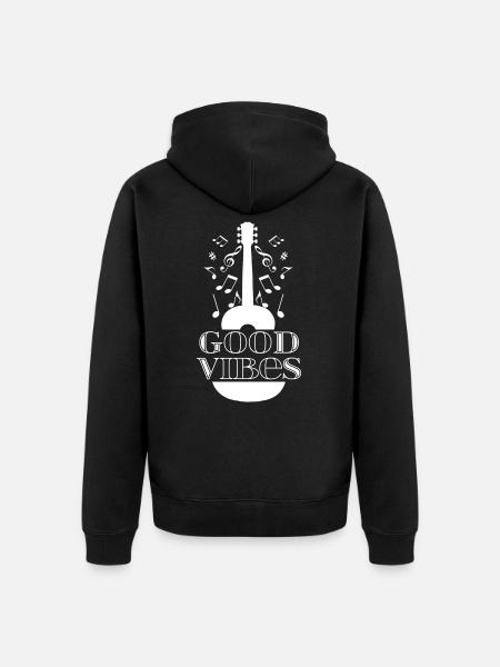 Gitarre - Unisex Premium Bio Zip Hoodie - Schwarz