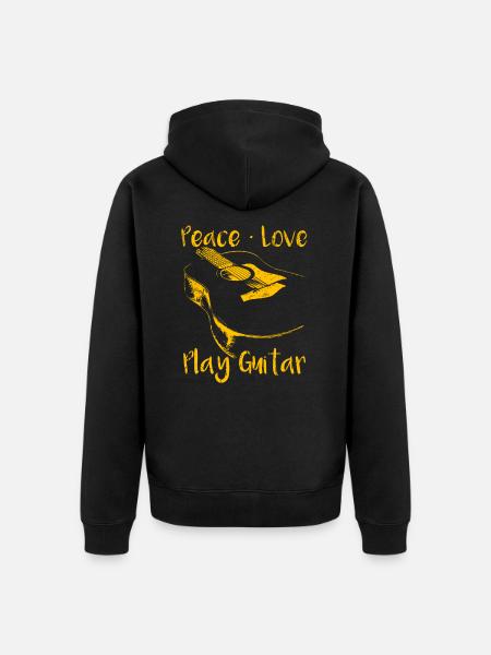 Gitarre - Unisex Premium Bio Zip Hoodie - Schwarz