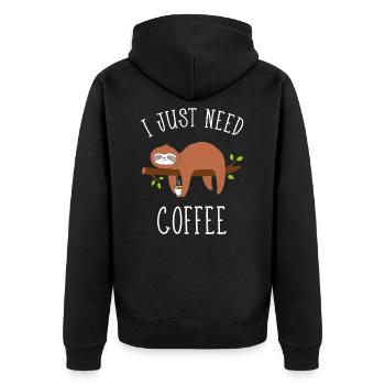 Café de paresse caféine - Veste à capuche bio Premium Unisexe - noir - Dos - Nico (187cm)