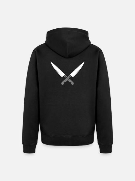 Chef cooking restaurant boss - Unisex Premium Organic Zip Hoodie - black