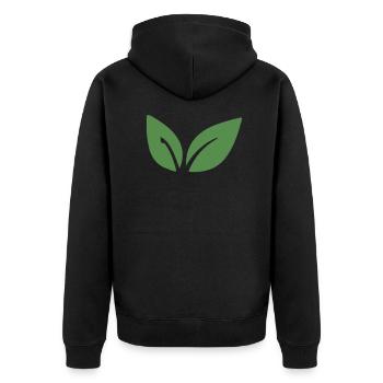 Vegan vegan veganism - Unisex Premium Organic Zip Hoodie - black - Back - Nico (187cm)