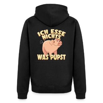 Veganer Vegan Vegetarisch Veganismus - Unisex Premium Bio Zip Hoodie - Schwarz - Hinten - Nico (187cm)