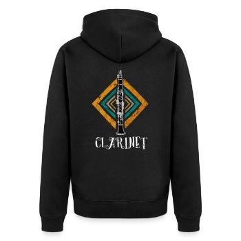 Klarinette Orchester Blaskapelle - Unisex Premium Bio Zip Hoodie - Schwarz - Hinten - Nico (187cm)