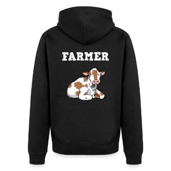 Agriculture des vaches - Veste à capuche bio Premium Unisexe - noir - Dos - Nico (187cm)