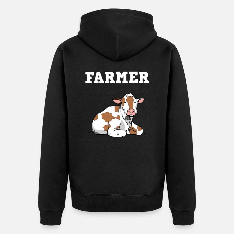 Agriculture des vaches - Veste à capuche bio Premium Unisexe - noir