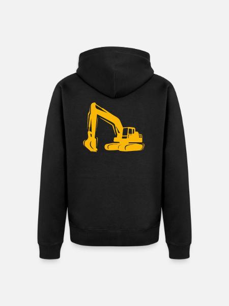 Baggerfahrer Bagger Baustelle - Unisex Premium Bio Zip Hoodie - Schwarz
