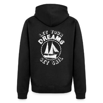 bateau à voile - Veste à capuche bio Premium Unisexe - noir - Dos - Nico (187cm)