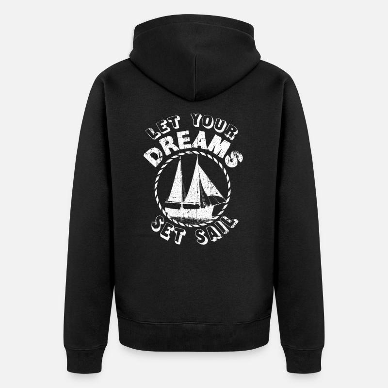 bateau à voile - Veste à capuche bio Premium Unisexe - noir